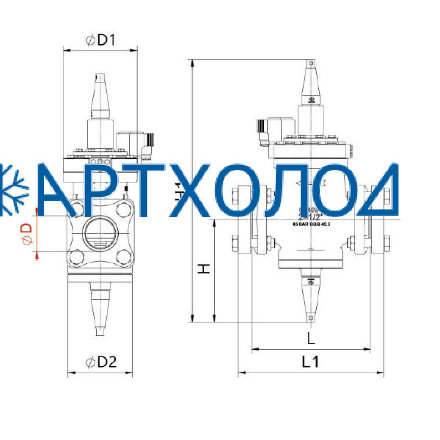 Сервоприводный клапан с пилотным управлением до себя IPRV-1N DN32 (соленоид на открытие) Dofun Сервоприводный клапан с пилотным управлением до себя IPRV-1N DN32 (соленоид на открытие) Dofun