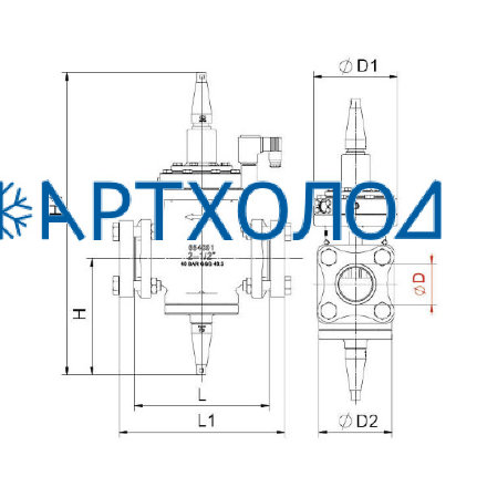 Сервоприводный клапан с пилотным управлением до себя IPRV-1C DN32 (соленоид на закрытие) Dofun Сервоприводный клапан с пилотным управлением до себя IPRV-1C DN32 (соленоид на закрытие) Dofun