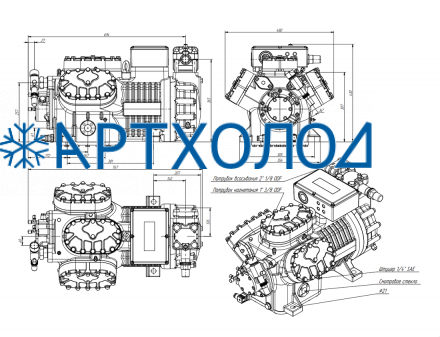 Компрессор поршневой R6G32E4K (LMBP) Ридан