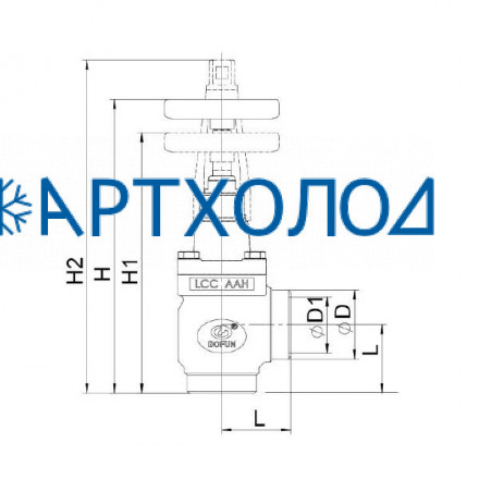 Запорный вентиль угловой SVD-A DN25 (комплектация с защитным алюминиевым колпачком)  Dofun