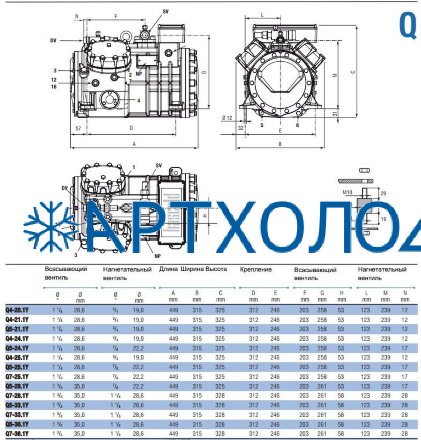 Компрессор Q7-36.1Y (R-404A, R-507, R-134a, R-407C LBP) Frascold Компрессор Q7-36.1Y (R-404A, R-507, R-134a, R-407C LBP) Frascold