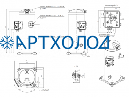 Компрессор спиральный RCM88E4LT7CA (141R8840) Ридан